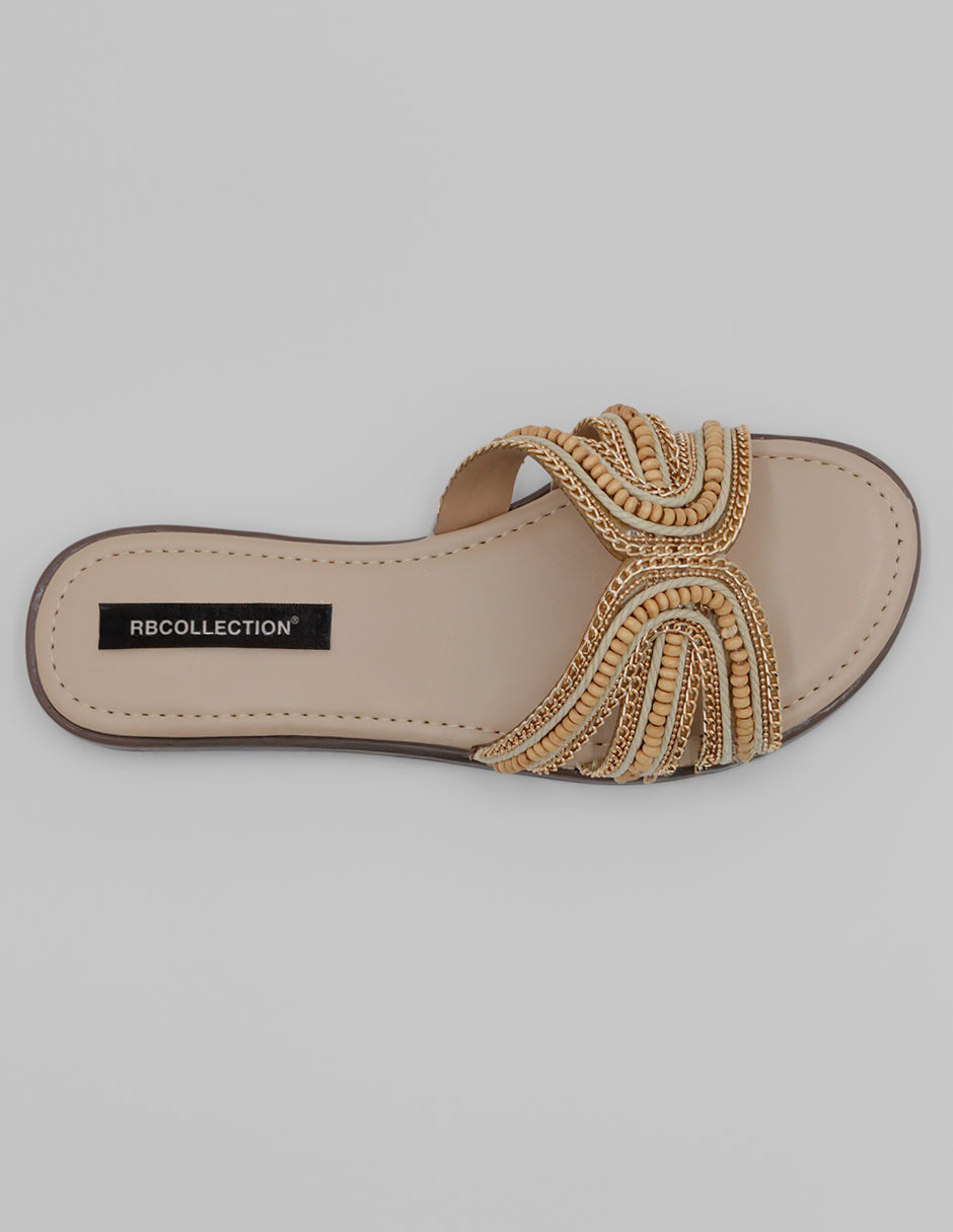 Sandalias de piso Ave en Textil – Beige