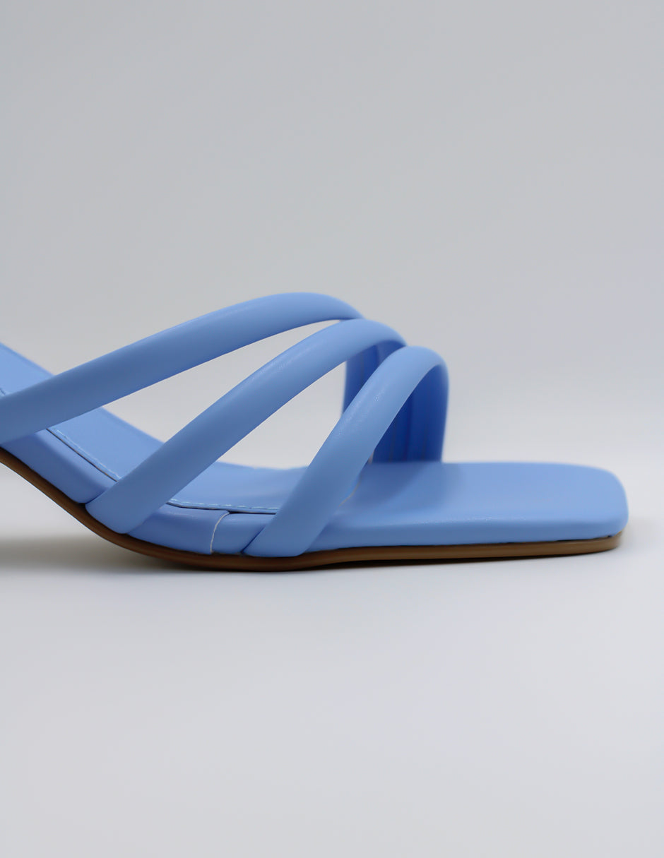 Sandalia con tacón Beeny en Piel vegana – Azul