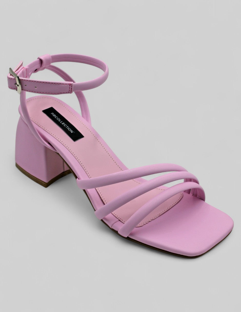 Sandalia con tacón Exterior Sintético Color Rosa Para Mujer De RBCOLLECTION