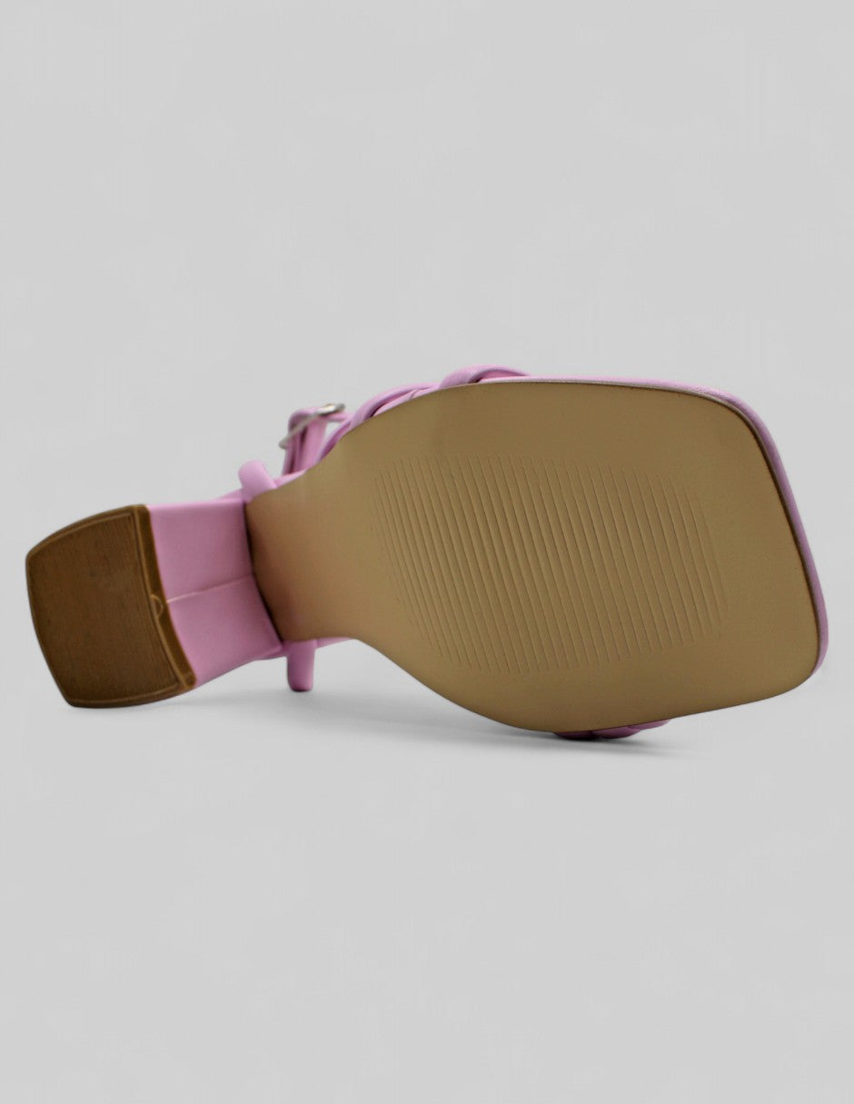 Sandalia con tacón Stela Sintético - Rosa
