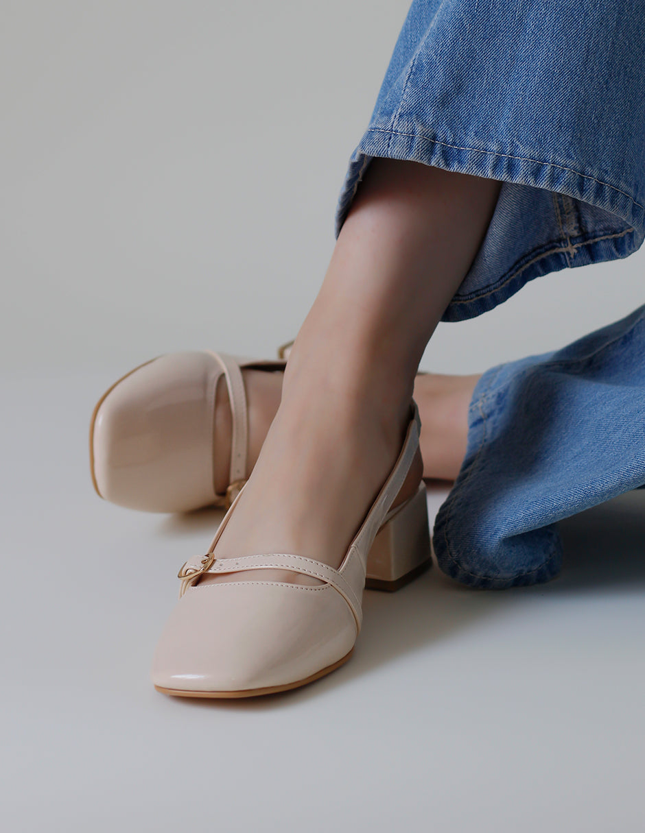 Zapatillas Durliny en Charol – Beige
