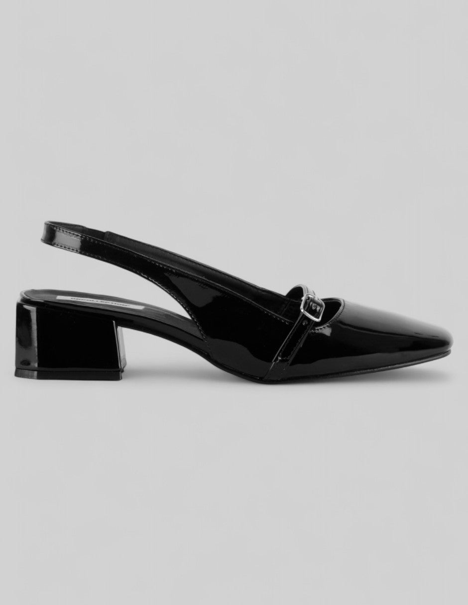 Zapatillas Slingback en Charol – Negro