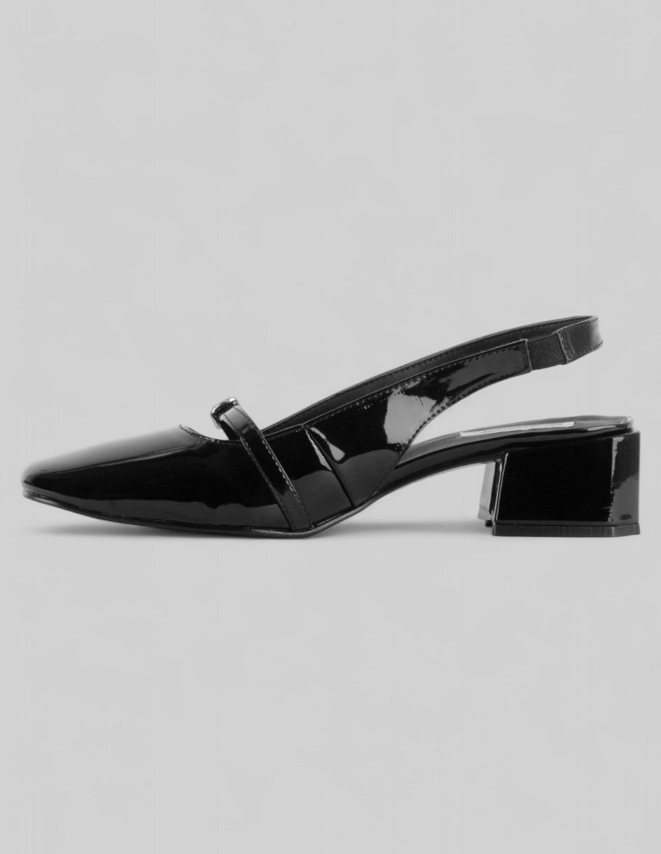Zapatillas Slingback en Charol – Negro
