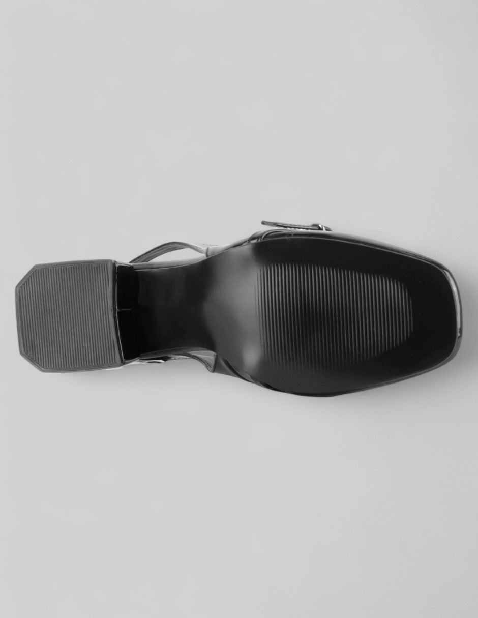Zapatillas Slingback en Charol – Negro