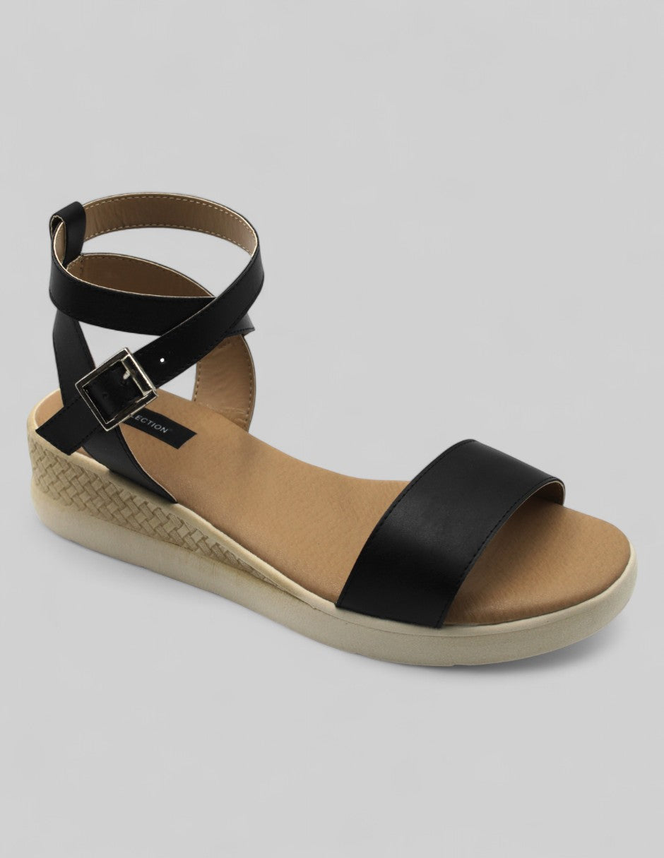 Sandalias con plataforma Exterior Piel vegana Color Negro Para Mujer De RBCOLLECTION