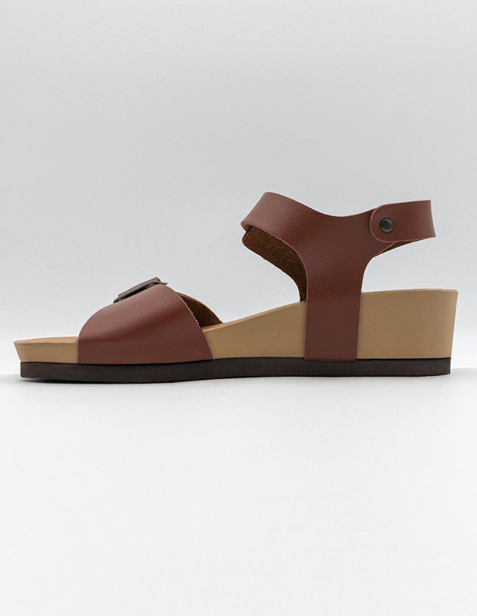 Sandalias con plataforma Yuri en Piel vegana – Café