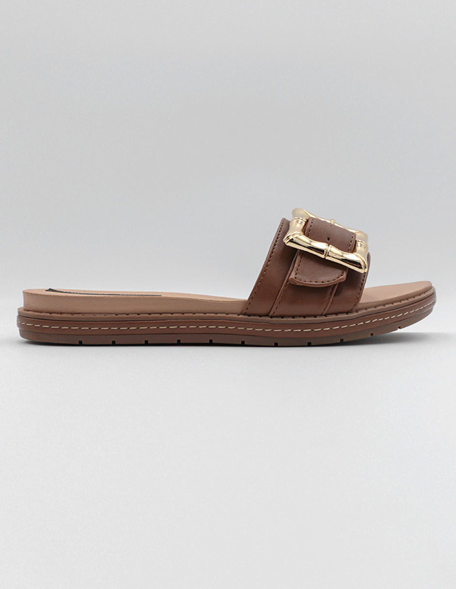 Sandalias de piso Soft en Piel vegana – Beige