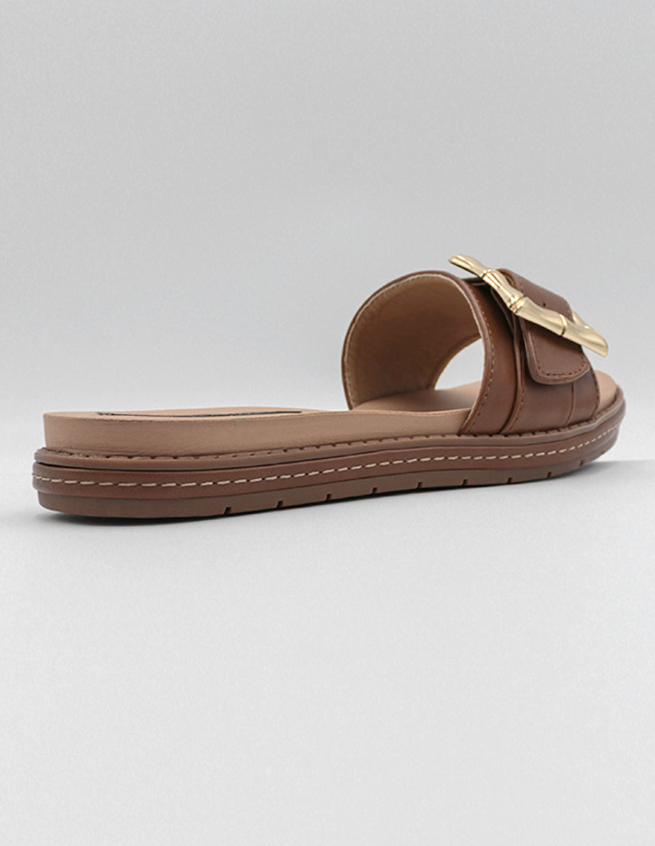 Sandalias de piso Soft en Piel vegana – Beige