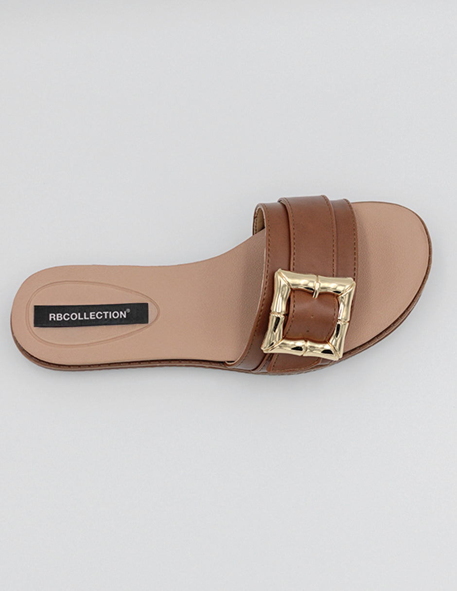 Sandalias de piso Soft en Piel vegana – Beige