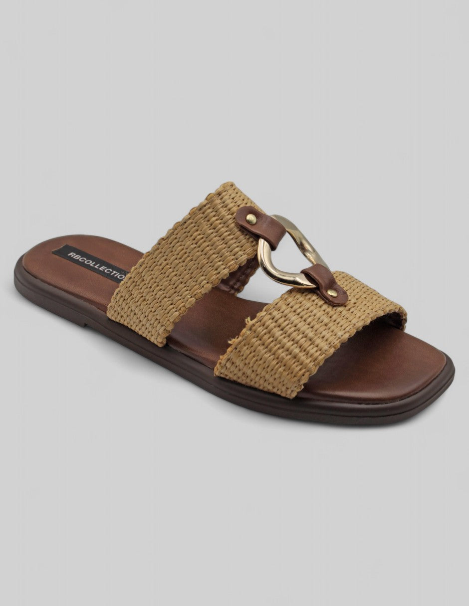 Sandalias de piso Exterior Textil Color Beige Para Mujer De RBCOLLECTION