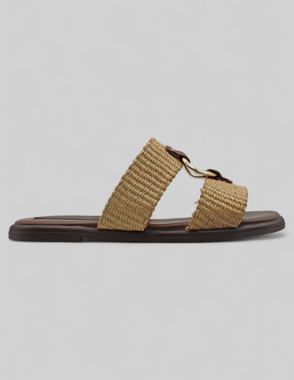 Sandalias de piso Yuri Textil - Café