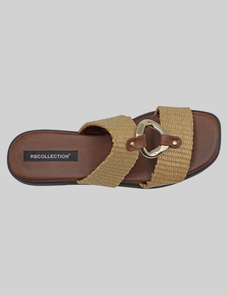 Sandalias de piso Yuri Textil - Café