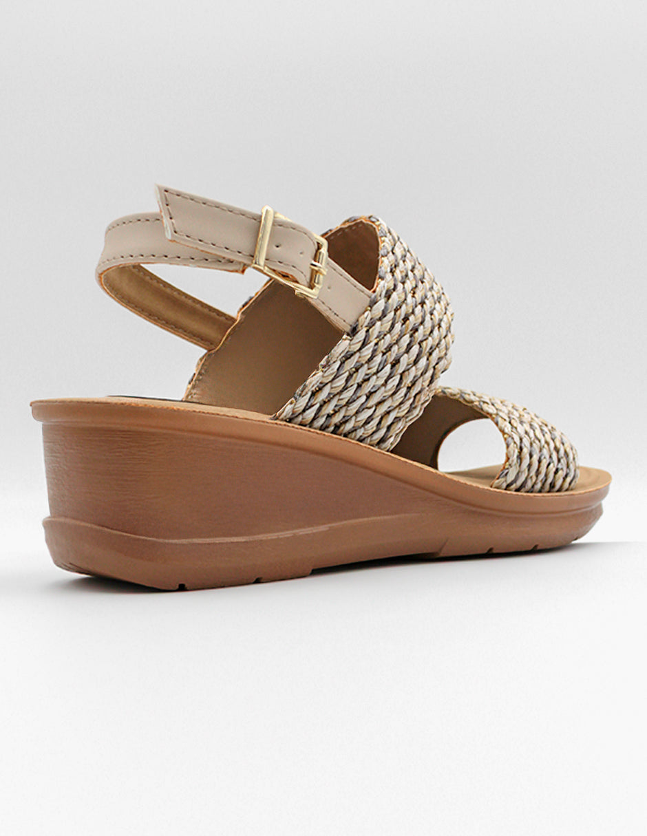 Sandalias con plataforma Daily  en Textil – Beige