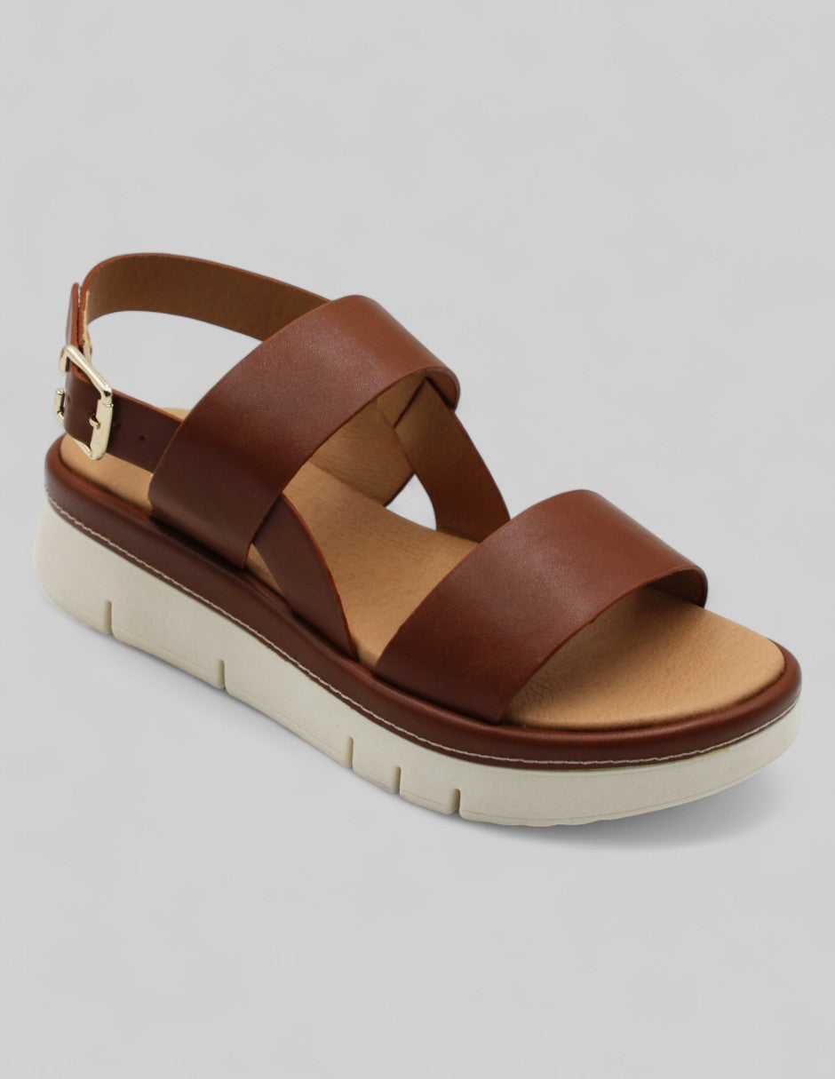 Sandalias con plataforma Exterior Piel vegana Color Café Para Mujer De RBCOLLECTION