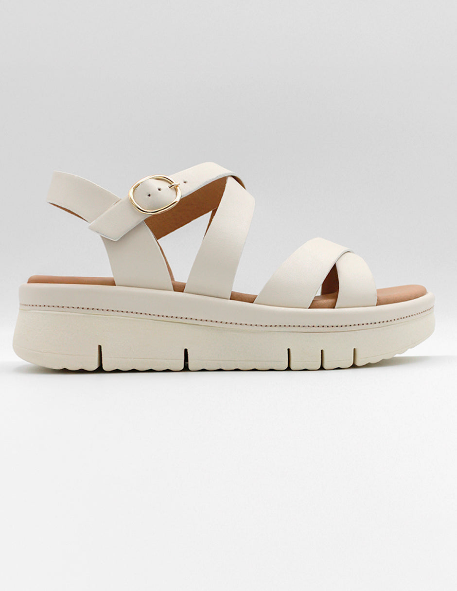 Sandalias con plataforma Daril en Piel vegana – Blanco