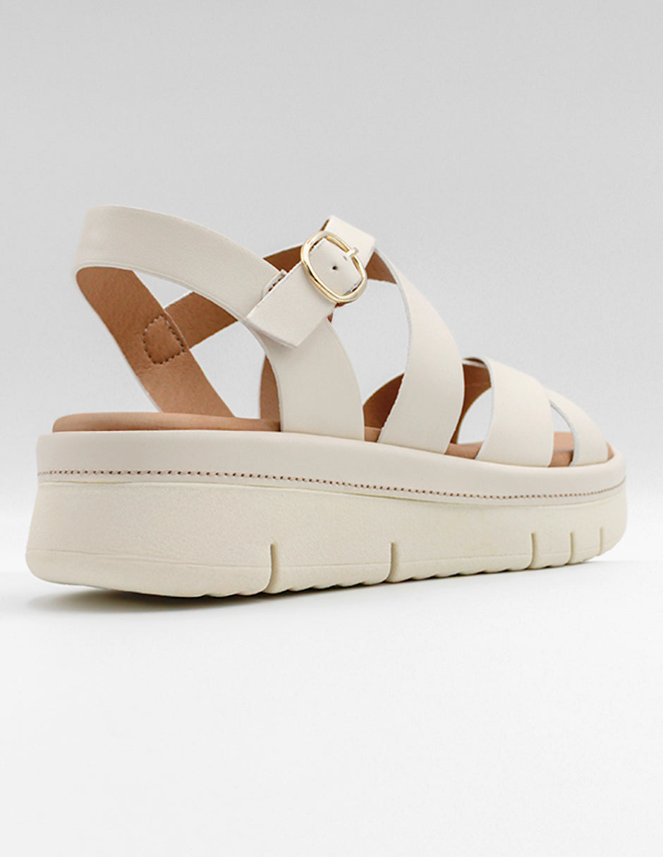 Sandalias con plataforma Daril en Piel vegana – Blanco