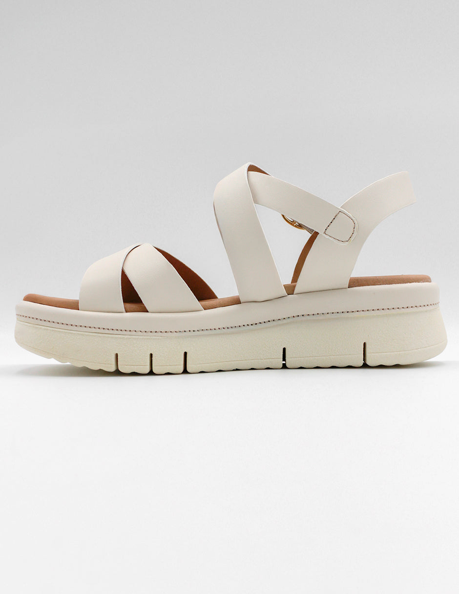 Sandalias con plataforma Daril en Piel vegana – Blanco