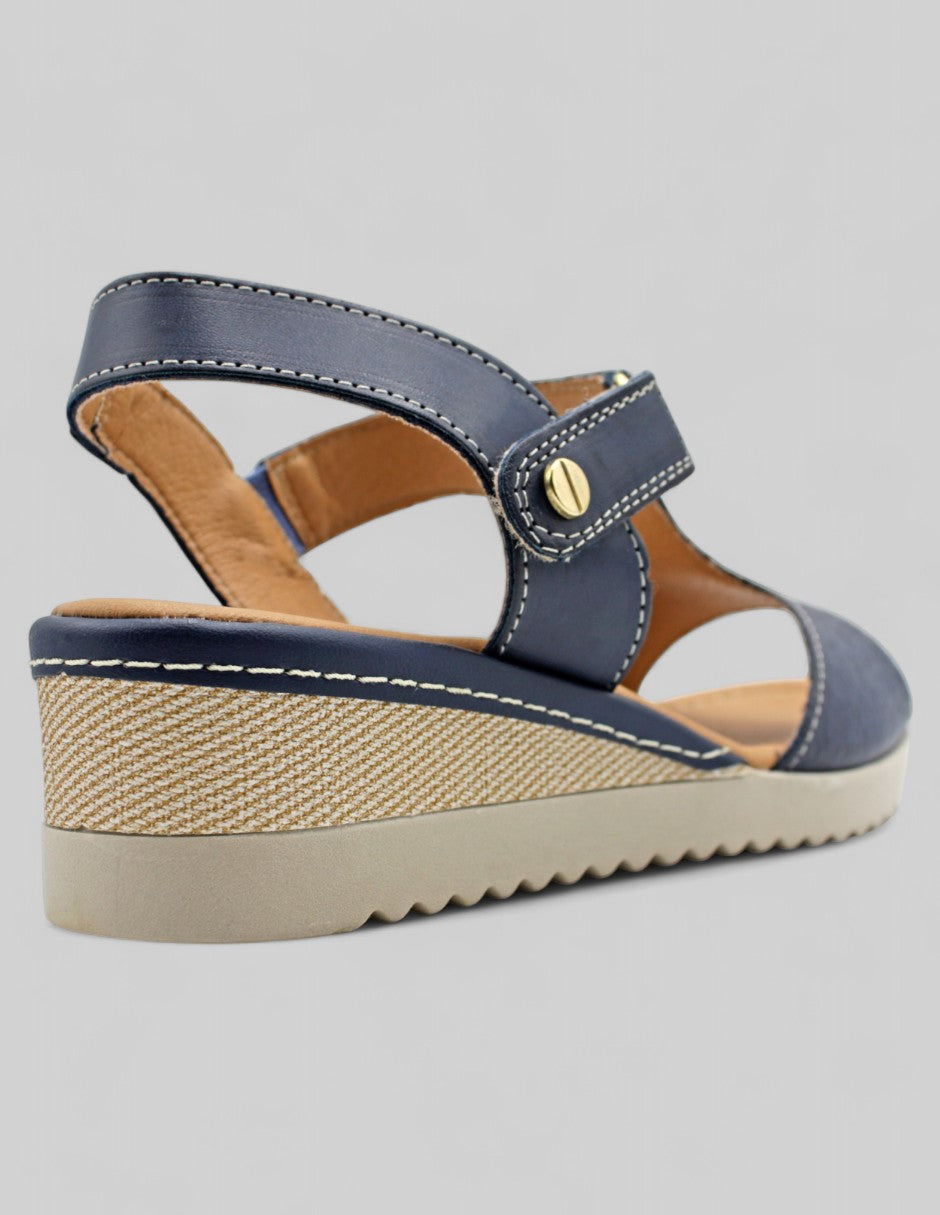 Sandalias con plataforma Dory  Piel vegana- Azul