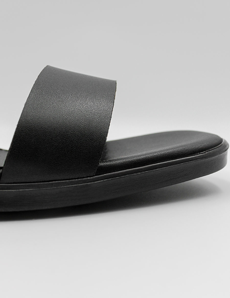 Sandalia con tacón Lady en Piel vegana – Negro