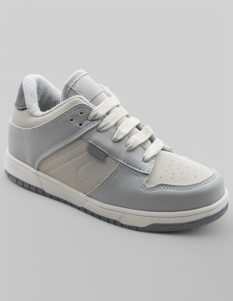 Tenis Exterior Piel vegana Color Gris Para Niño De RBCOLLECTION