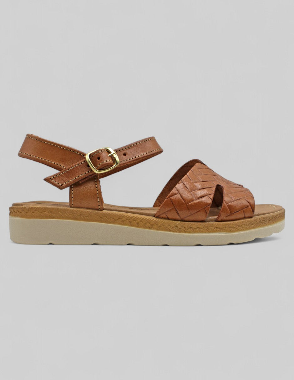 Sandalias de piso HAND MADE Piel - Café