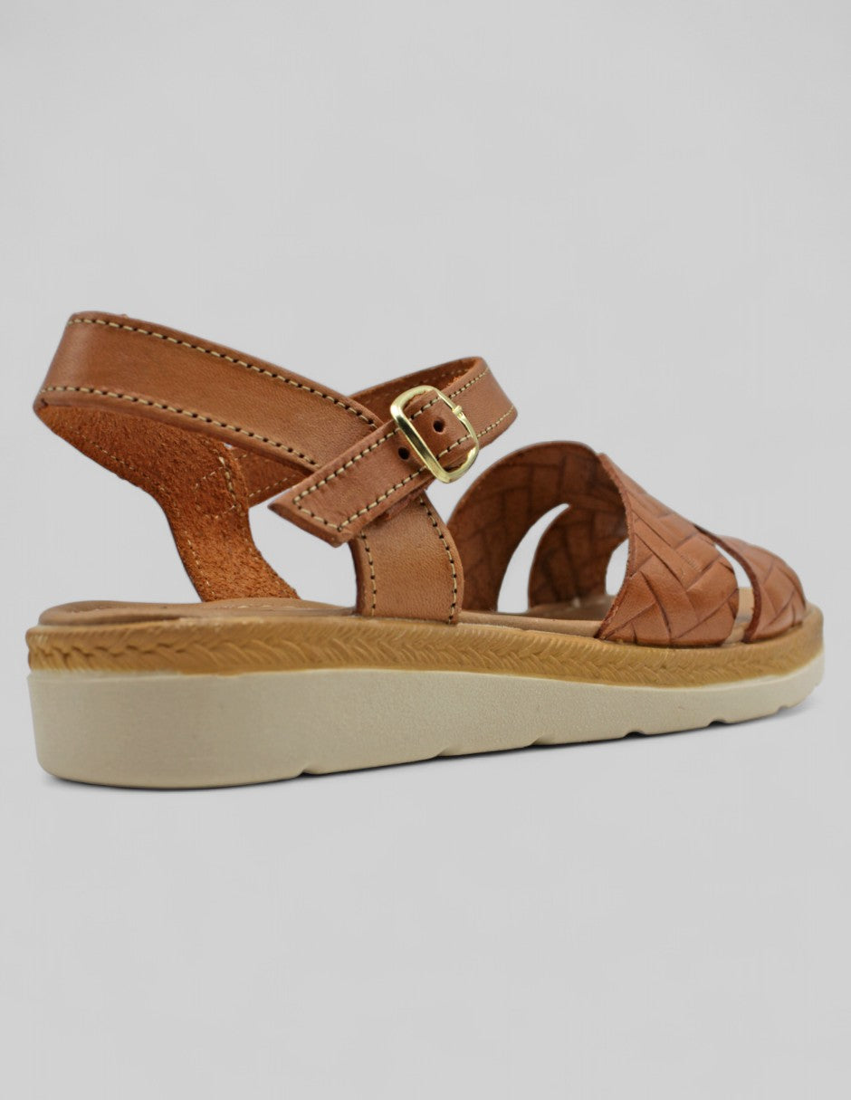 Sandalias de piso HAND MADE Piel - Café