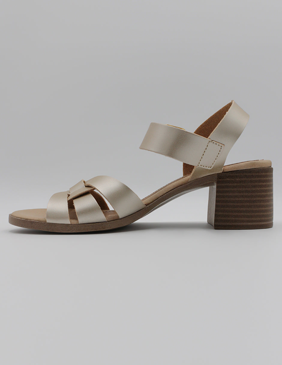 Sandalia con tacón Sprint en Sintético – Dorado
