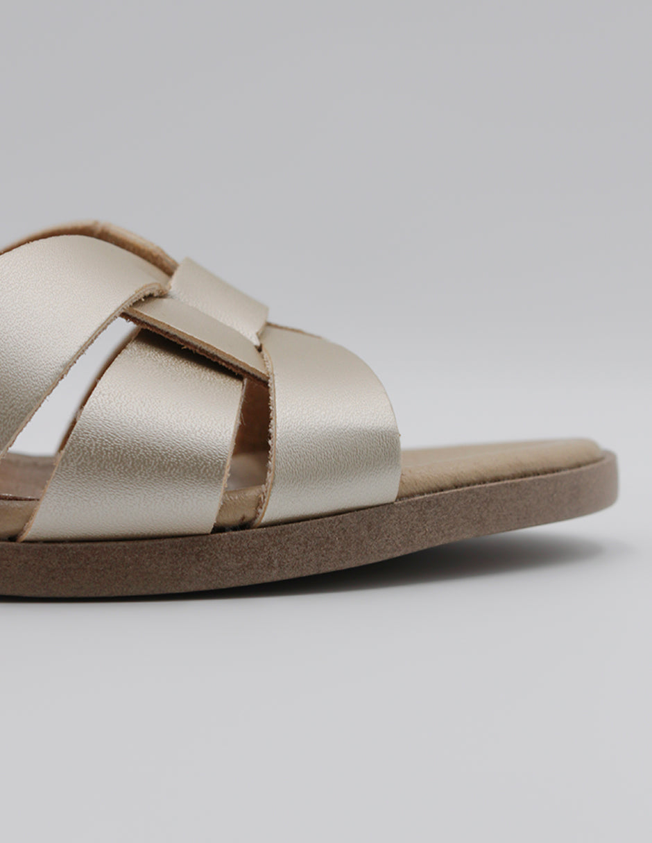 Sandalia con tacón Sprint en Sintético – Dorado