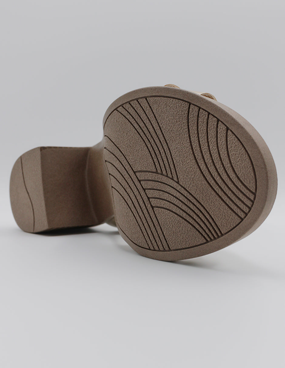 Sandalia con tacón Sprint en Sintético – Dorado