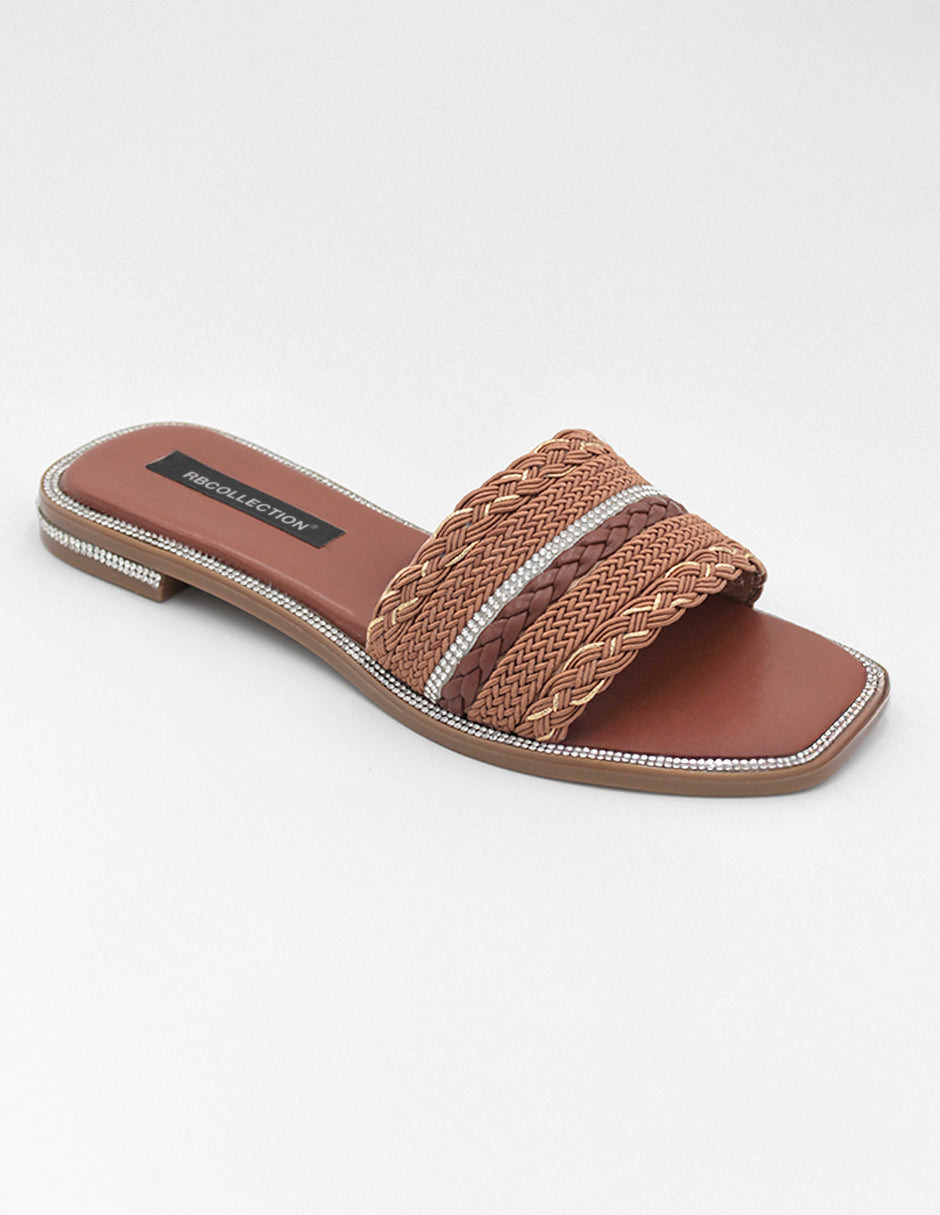 Sandalias de piso Soft en Textil – Café