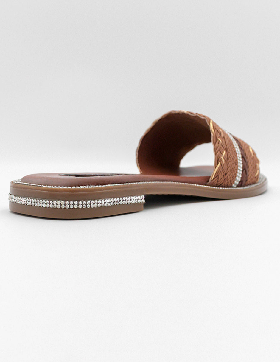 Sandalias de piso Soft en Textil – Café