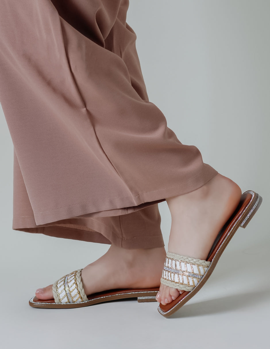 Sandalias de piso Soft en Textil – Beige