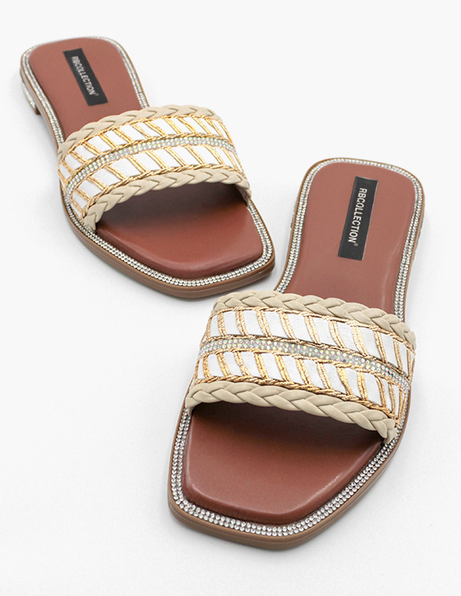 Sandalias de piso Soft en Textil – Beige