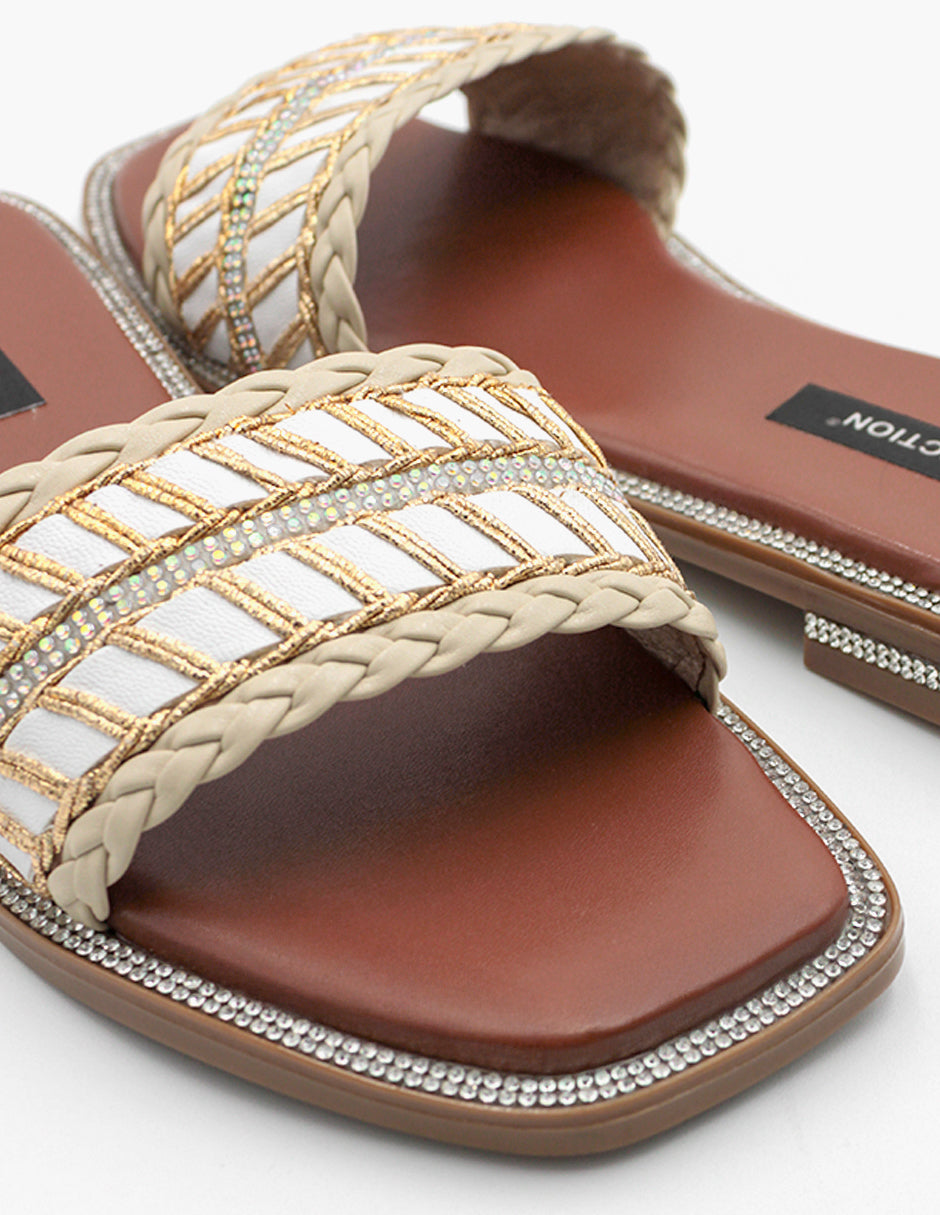 Sandalias de piso Soft en Textil – Beige