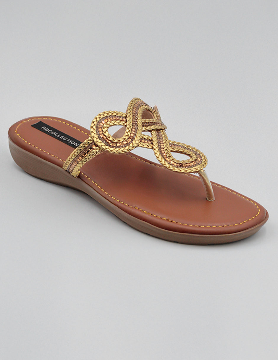 Sandalias de piso Soft en Textil – Oro