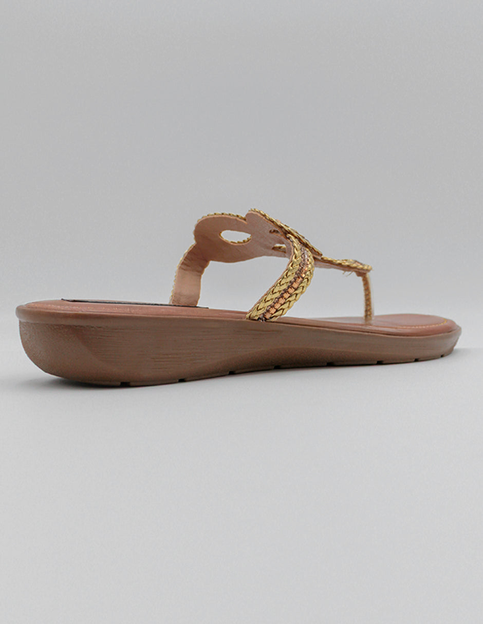 Sandalias de piso Soft en Textil – Oro