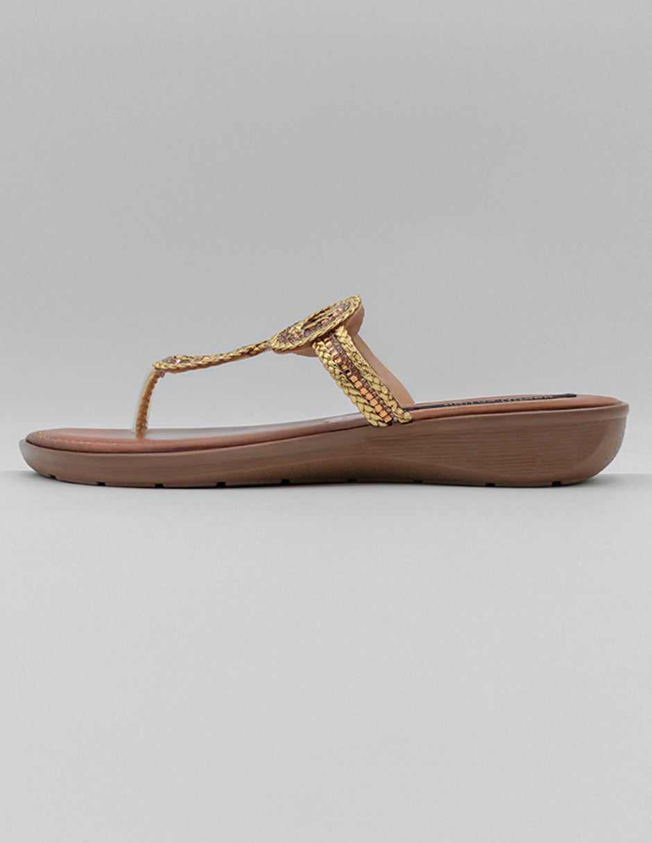 Sandalias de piso Soft en Textil – Oro