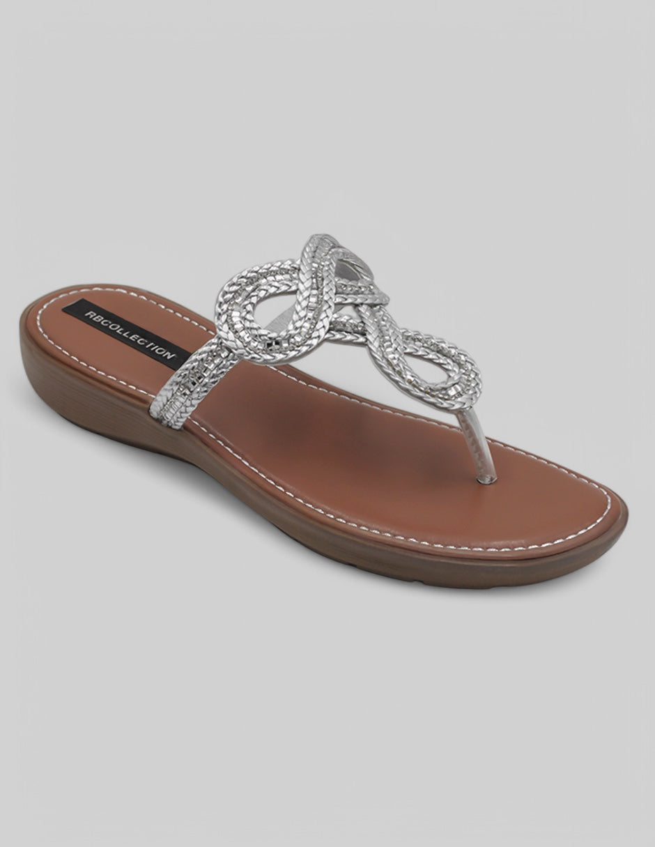Sandalias de piso Soft en Textil – Plata