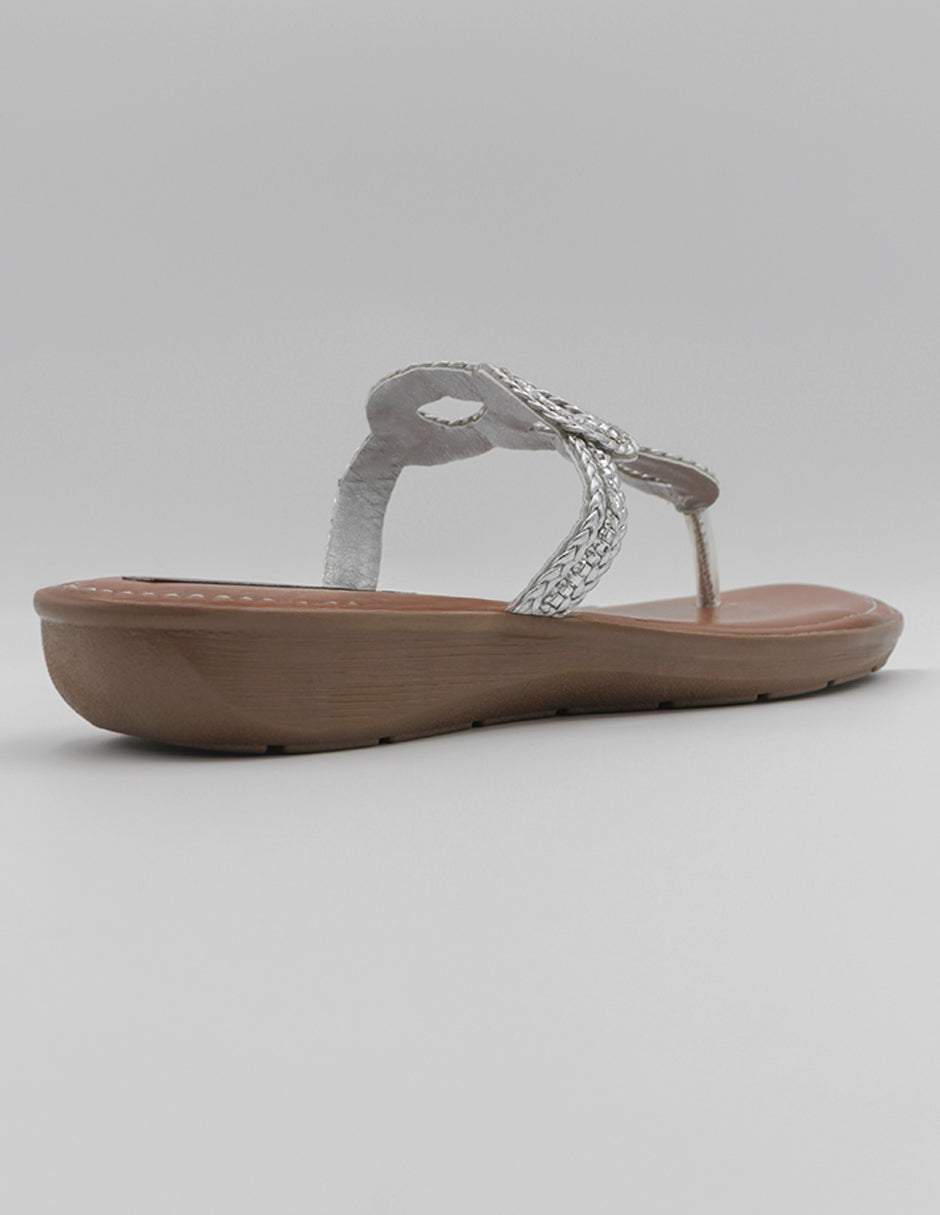 Sandalias de piso Soft en Textil – Plata