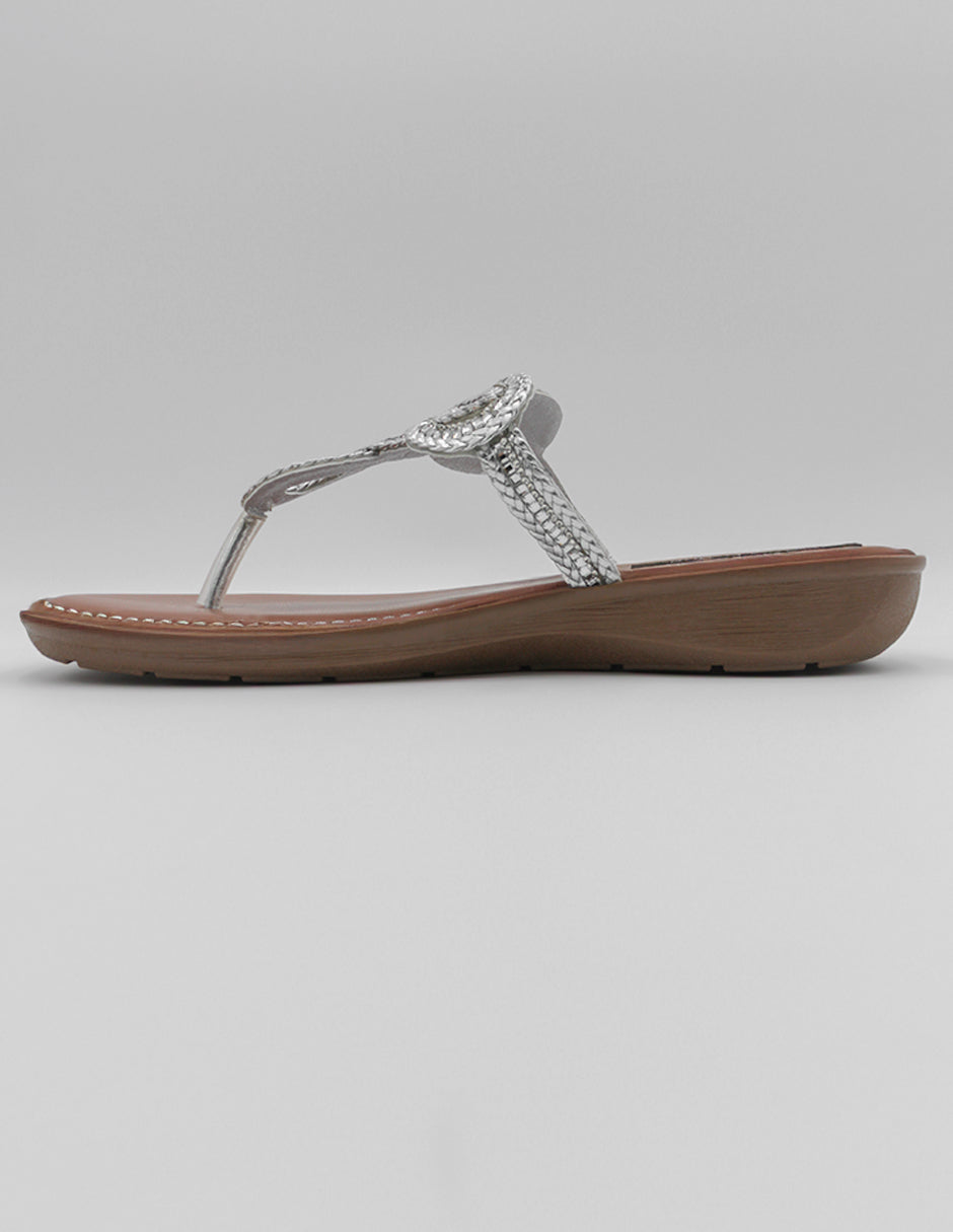 Sandalias de piso Soft en Textil – Plata