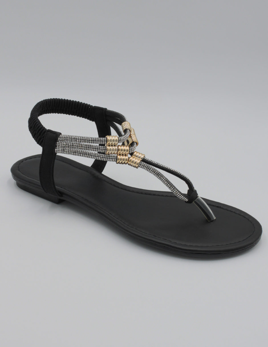Sandalias de piso Exterior Piel vegana Color Negro Para Mujer De RBBASICS