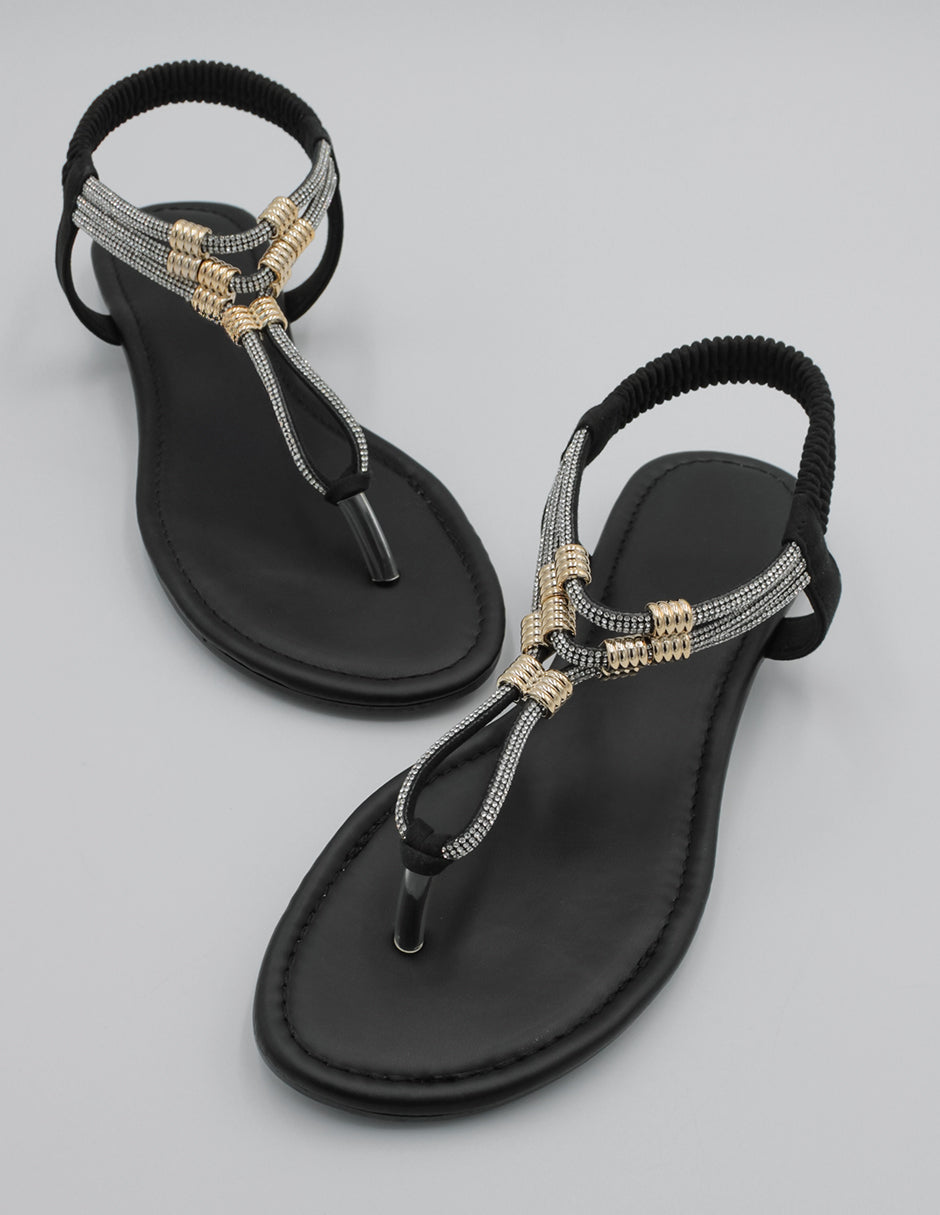 Sandalias de piso Soft en Piel vegana – Negro