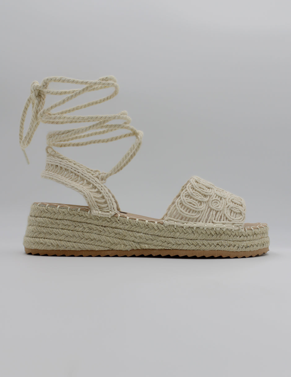 Sandalias con plataforma Yuri en Textil – Beige