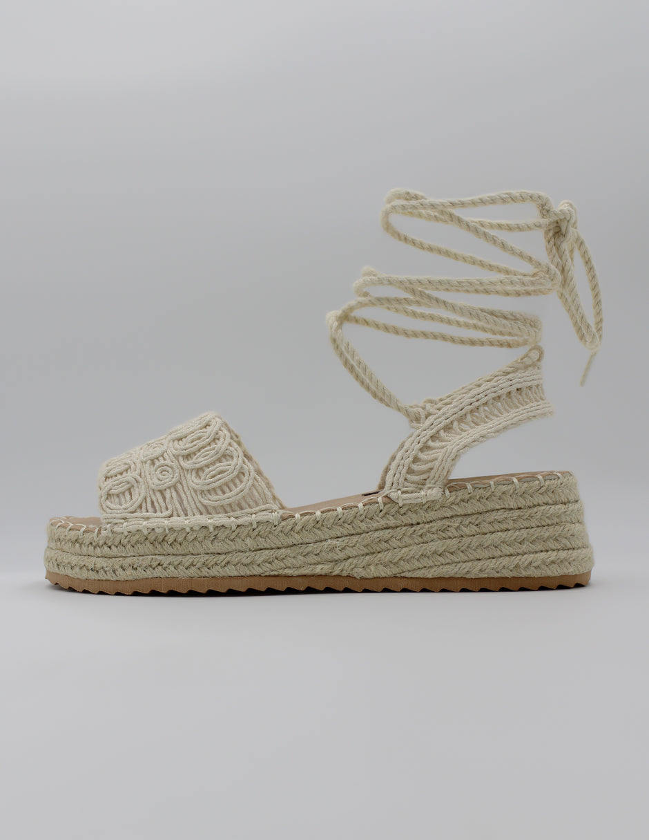 Sandalias con plataforma Yuri en Textil – Beige