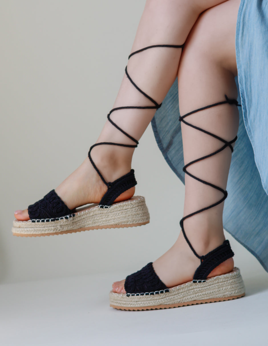 Sandalias con plataforma Onne en Textil – Negro