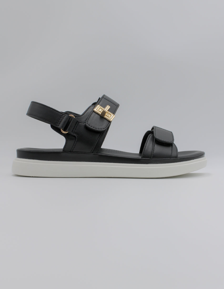 Sandalias con plataforma Steps en Piel vegana – Negro