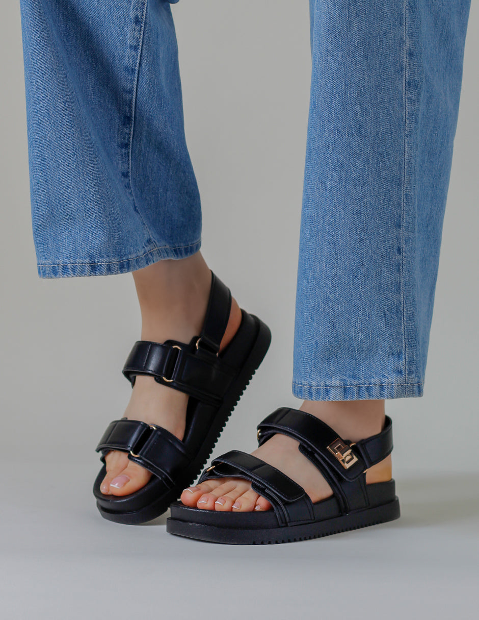 Sandalias con plataforma Daril en Piel vegana – Negro
