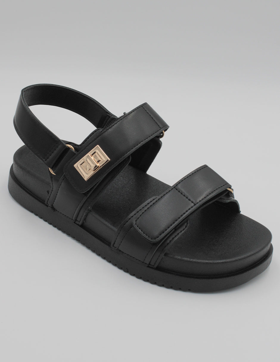 Sandalias con plataforma Exterior Piel vegana Color Negro Para Mujer De RBBASICS