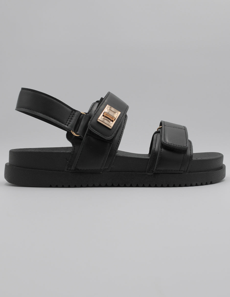 Sandalias con plataforma Daril en Piel vegana – Negro