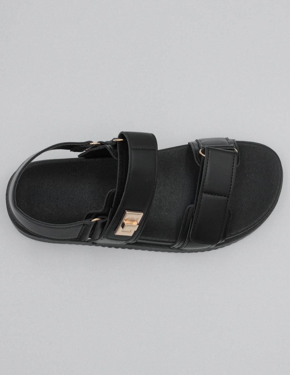 Sandalias con plataforma Daril en Piel vegana – Negro